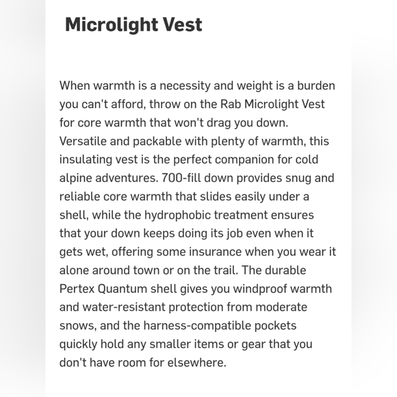 NWT Rab Microlight Men's Down Vest - Picture 10 of 11